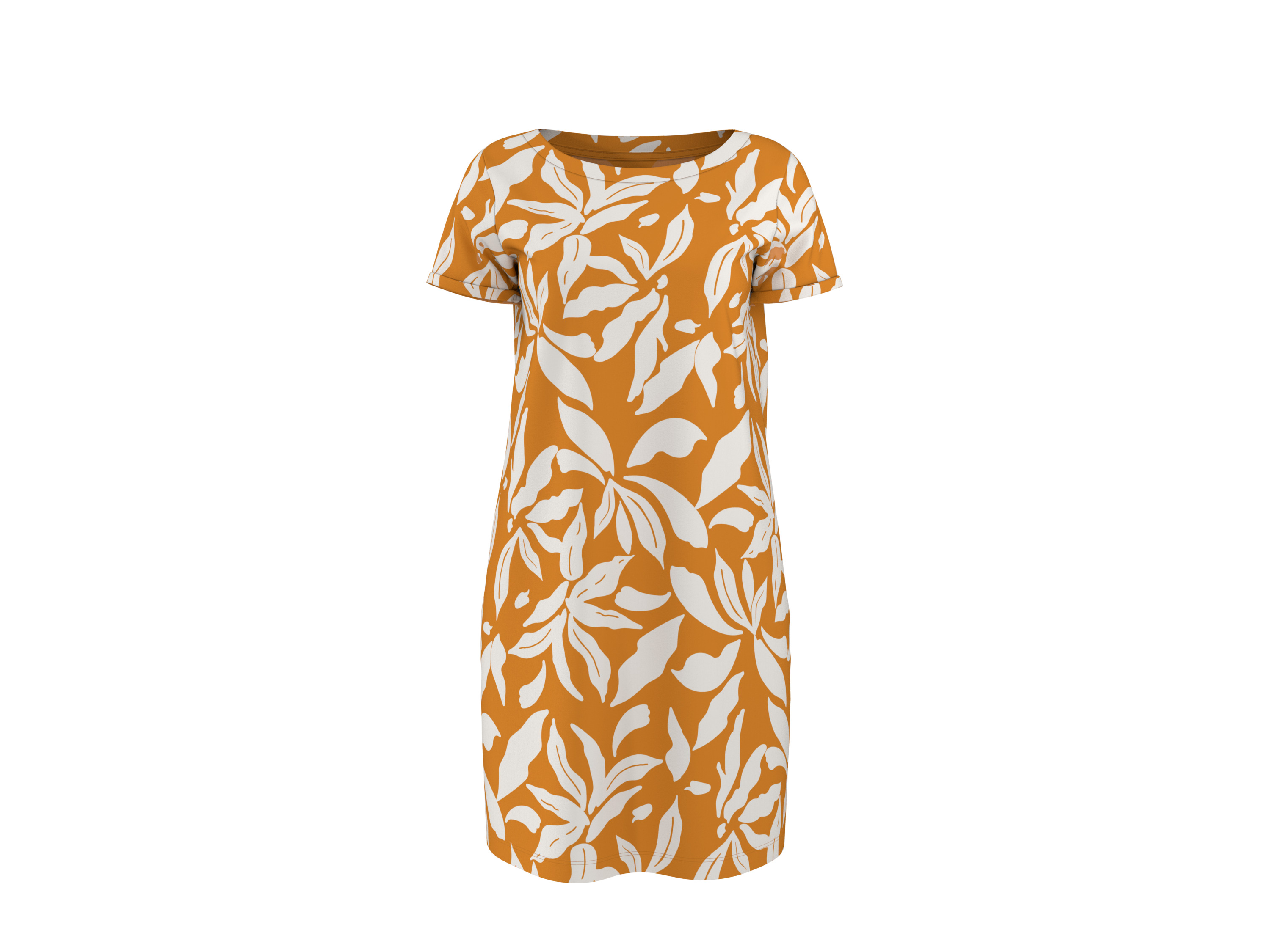 ESMARA® Damen Kleid (gemustert/orange, XS(32/34))