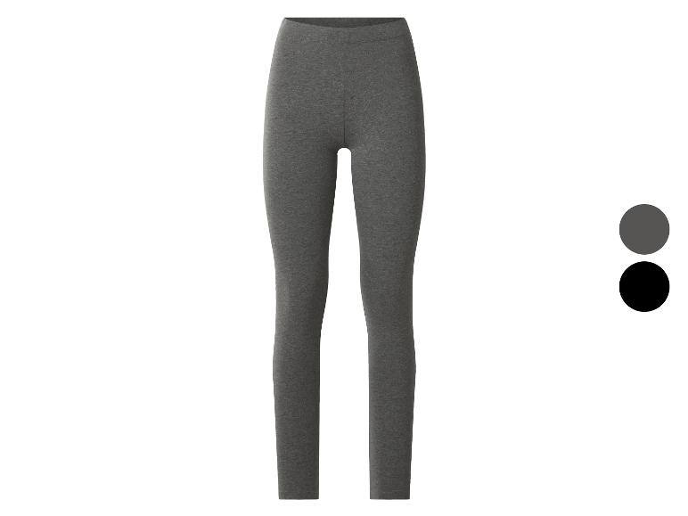 Damen-Leggings in Grau und Schwarz, mit elastischem Bund.
