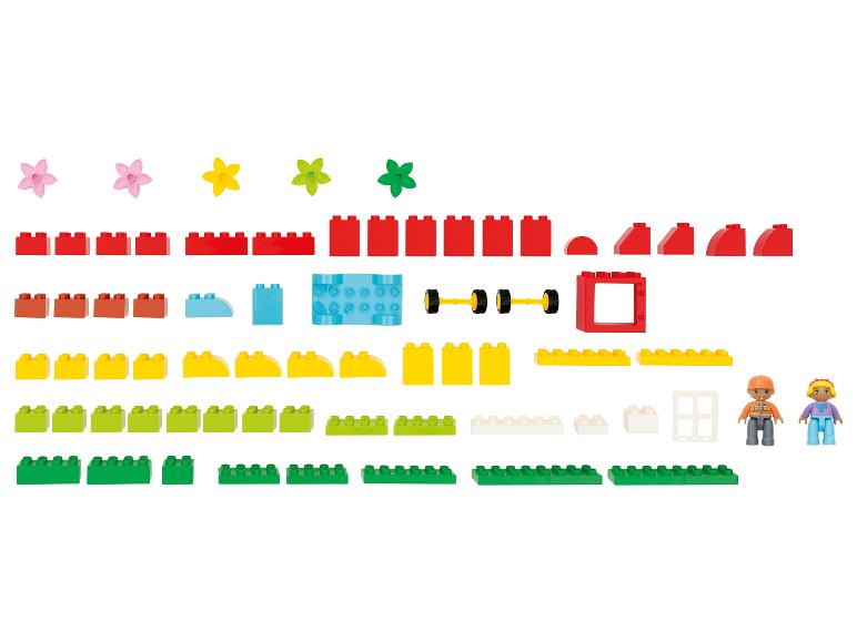 LUPILU® Clippys Junior Bausteinebox mit bunten Steinen und Figuren.