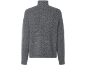 Grauer Rollkragenpullover mit strukturierter Strickoptik.