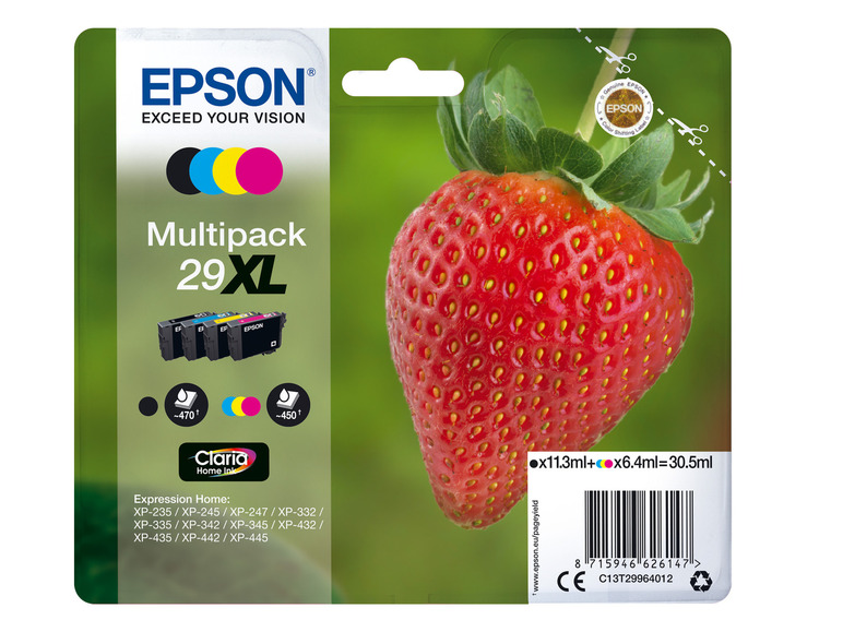 Gehe zu Vollbildansicht: EPSON »29 XL« Erdbeere Multipack Tintenpatronen Schwarz/Cyan/Magenta/Gelb - Bild 1