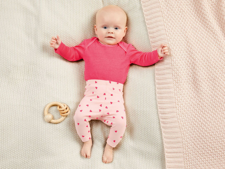 Gehe zu Vollbildansicht: lupilu Baby Mädchen Leggings, 2 Stück, mit Baumwolle - Bild 9