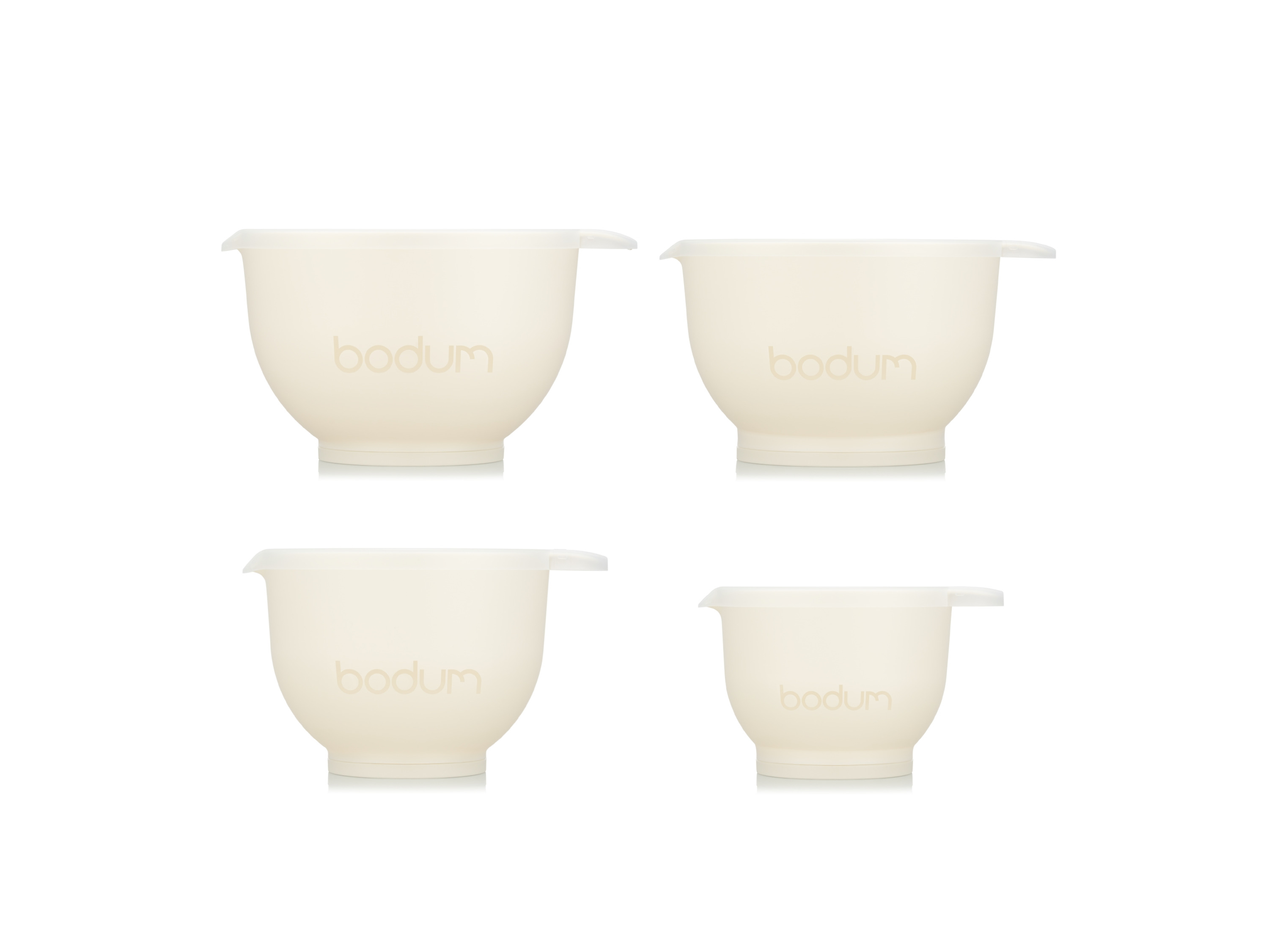 BODUM Bistro Set 3 Salatschüsseln, doppelwandig, 0,6l, 3,0l, 6,5l (Weiß)