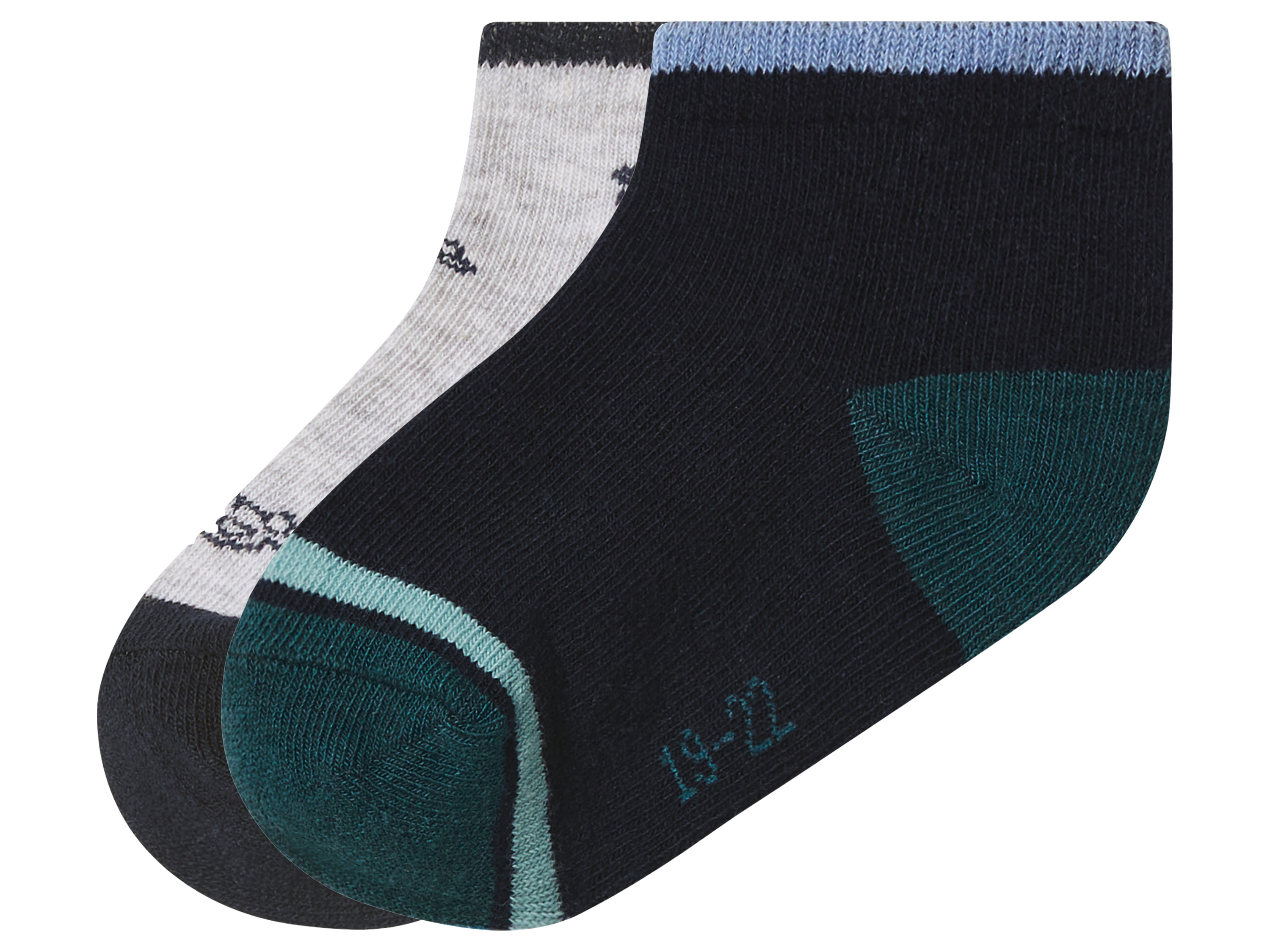 LUPILU® Kleinkinder Sneakersocken 2 Paar (Autos/grau/navy, 23/26)""