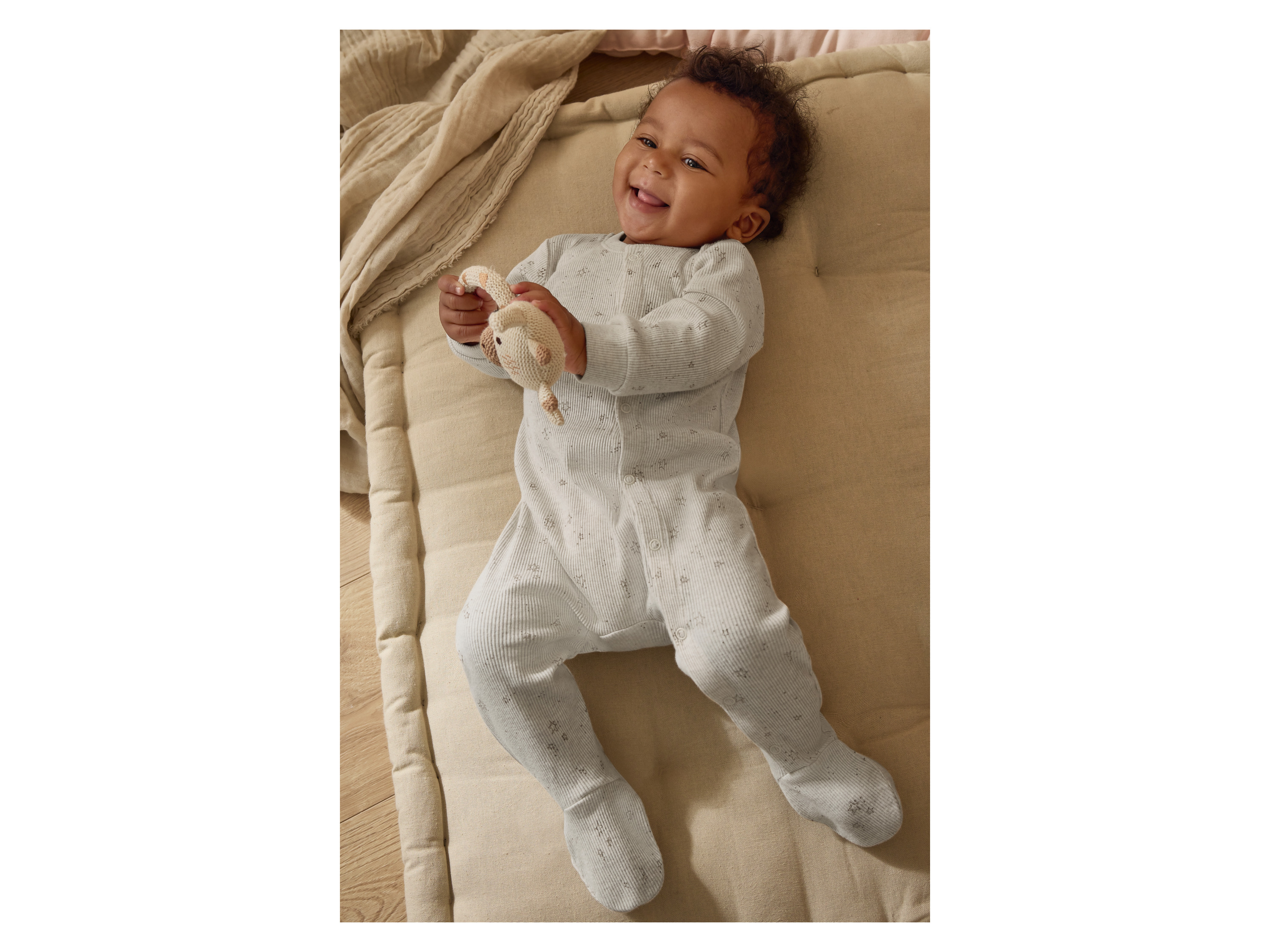 LUPILU® Baby Schlafoverall langarm (Beige, 86/92) – Bild 2 von 4