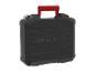 Schwarzer Parkside Werkzeugkoffer mit rotem Griff.