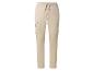Beige Cargohose mit Kordelzug in der Taille.