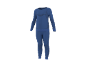 Blauer Herren-Thermo-Unterwäsche-Set mit Langarmshirt und Hose.