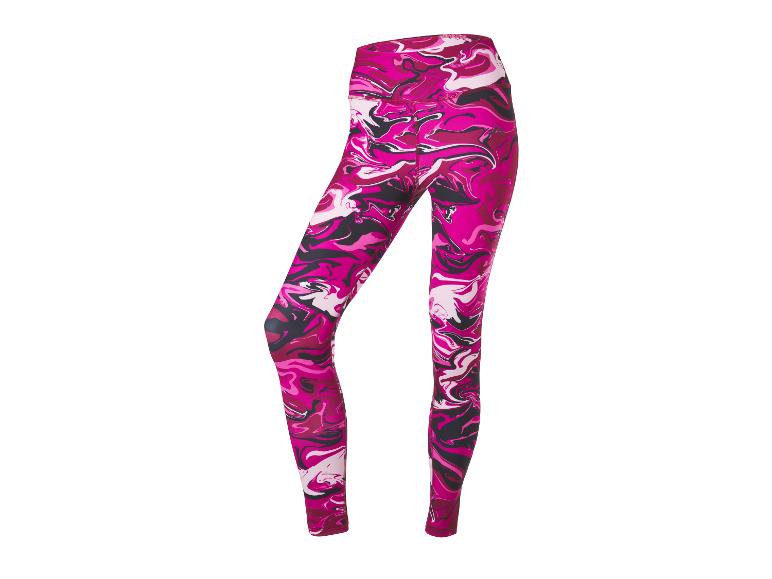 Damen-Leggings mit pink-schwarzem Marmormuster.
