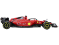 Rotes Formel-1-Spielzeugauto mit schwarz-gelben Reifen.
