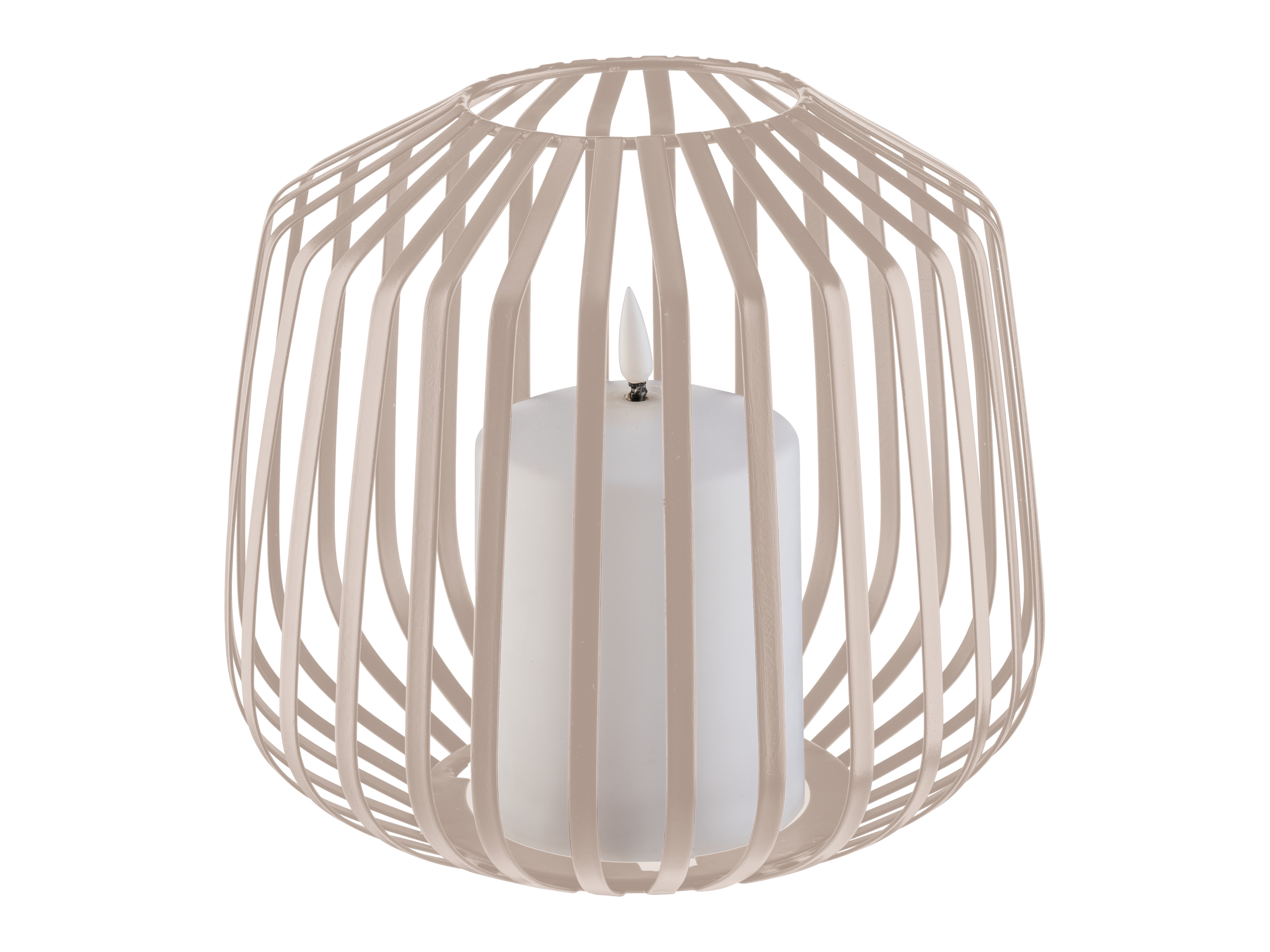 LIVARNO® LED-Kerze im Metallkorb (Beige) – Bild 3 von 3