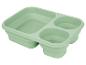 Faltbare Silikon-Lunchbox mit drei Fächern, mintgrün.