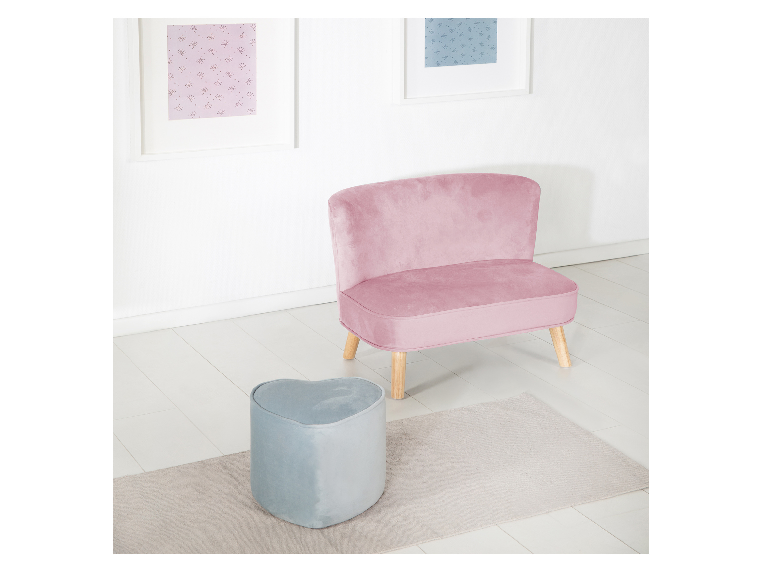 Thumbnail - roba Kindersofa, 2-Sitzer (Skandi Stil, Mauve)