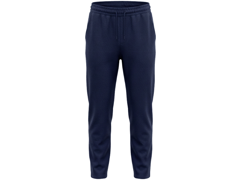 Dunkelblaue Herren-Jogginghose mit Kordelzug.