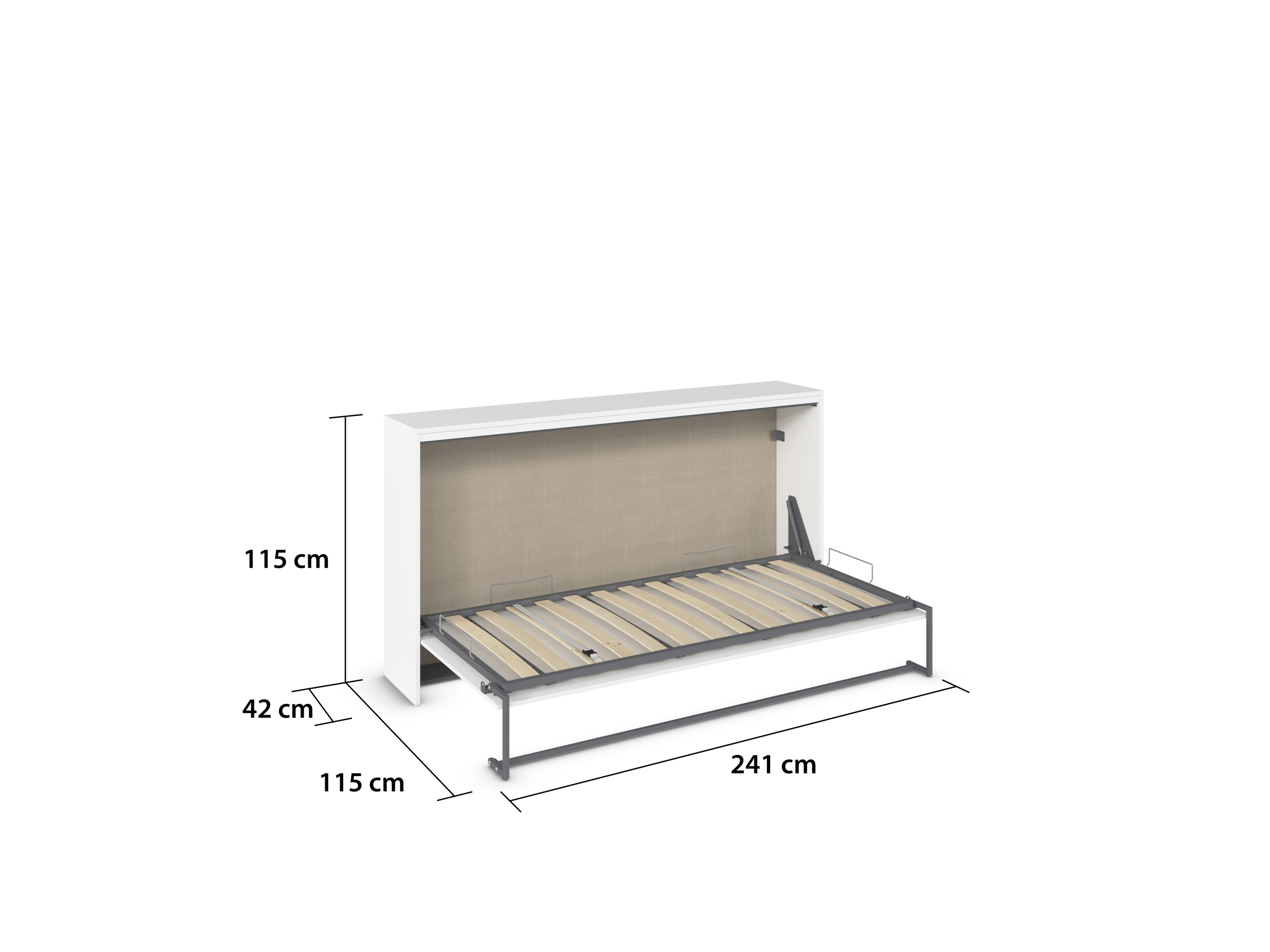 Thumbnail - rauch ORANGE ALBERO Querklappbett (ohne Regalelement, Weiß, Griffe Alufarben, 214 x 115 cm)