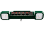 Steckdosenleiste mit 4 Steckdosen, 2 USB-Anschlüssen und 2 integrierten LED-Leuchten, rote Schalter.