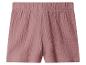 Rosa Shorts mit elastischem Bund und gekreppter Textur.