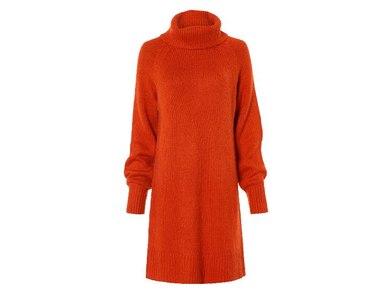 Ein orangefarbener Pullover mit Rollkragen.