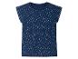 Marineblaues T-Shirt mit weißen Punkten.