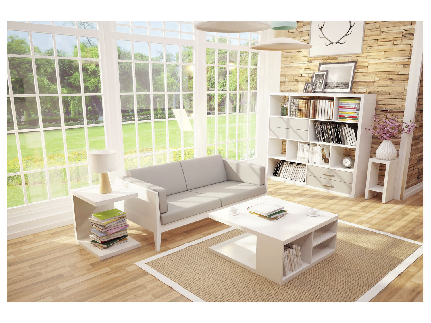 Thumbnail - Phoenix Beistelltisch »Solina«, in C-Form, Hochglanz