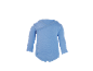 Hellblauer Langarm-Babybody mit Wickelverschluss.