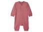 Einfarbiger, dunkelrosa Baby-Strampler mit langen Ärmeln und Druckknöpfen