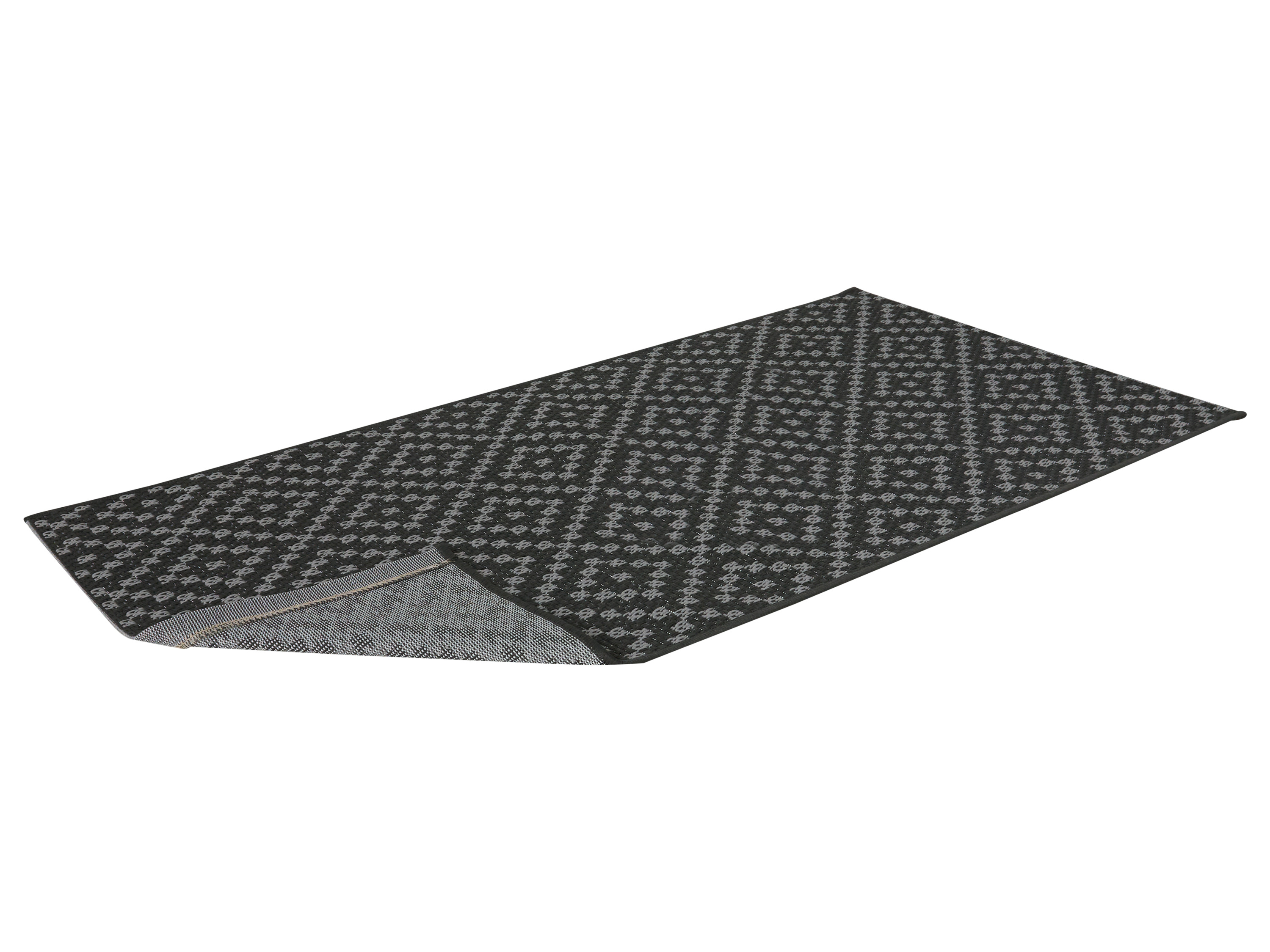 LIVARNO® Teppich flachgewebt In/ Outdoor, 80 x 150 cm (Schwarz)