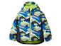 Kinderkapuzenjacke mit blauem, grünem und grauem Camouflage-Print