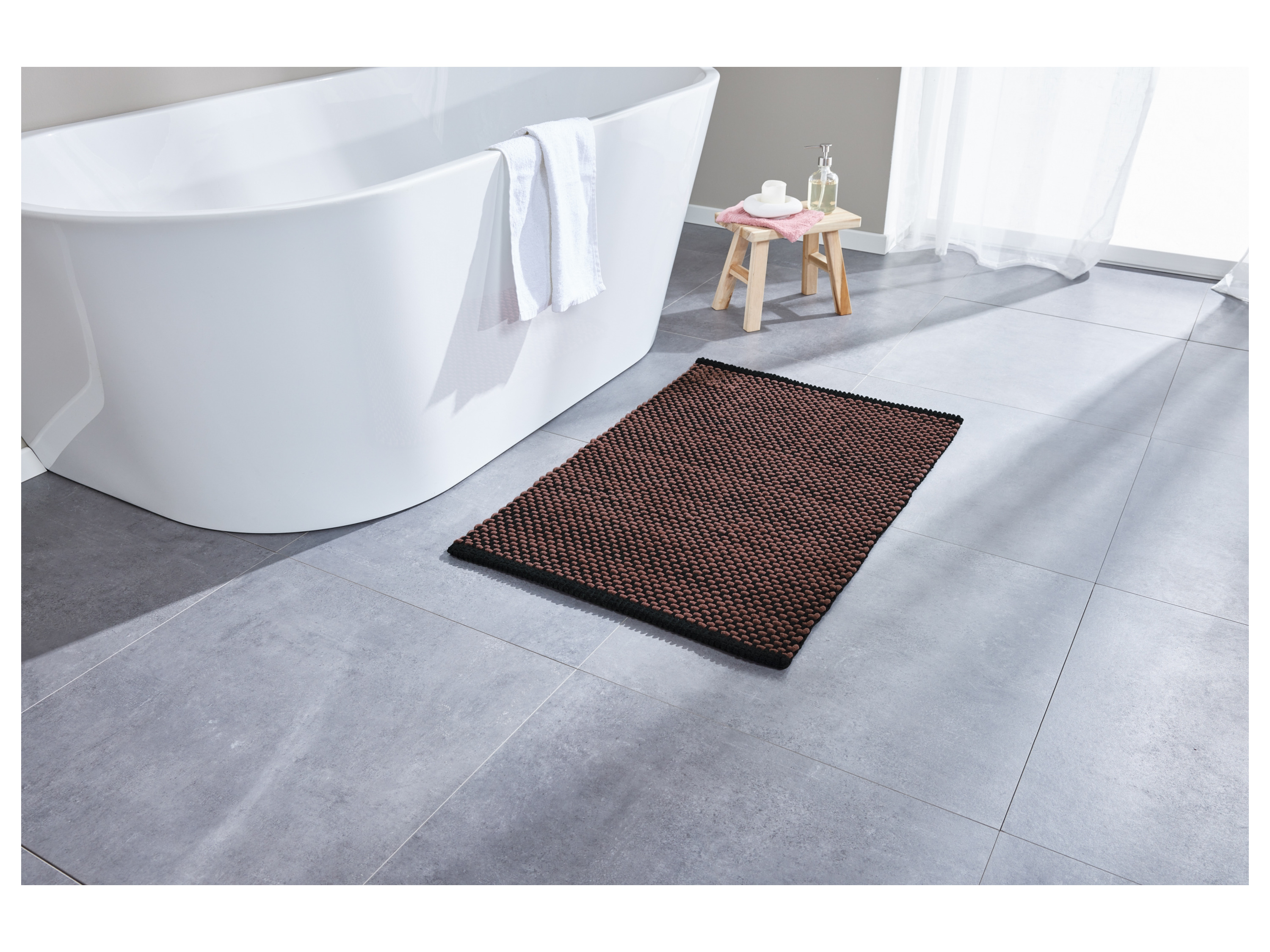 Thumbnail - LIVARNO home Struktur-Badematte, mit rutschhemmender Unterseite (Rot)