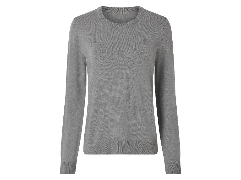Grauer Langarm-Pullover mit Rundhalsausschnitt