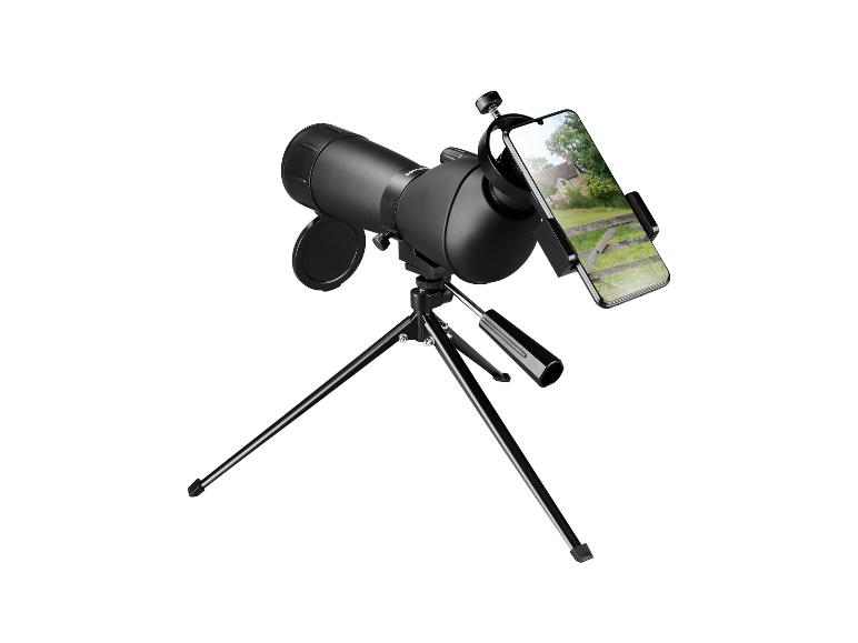 Spektiv, mit Handyhalterung am Okular