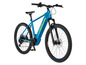 Ein blaues Fischer E-Mountainbike mit Scheibenbremsen.