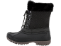 Schwarze Damen-Winterstiefel mit Fell und Schnürung.