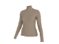 Beiger Damen-Rollkragenpullover mit langen Ärmeln