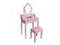 Rosa Schminktisch mit Spiegel und Hocker