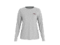 Hellgraues Langarmshirt mit „Happy Holidays“-Aufschrift auf der Brust