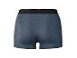 Dunkelblaue Herren-Boxershorts mit schwarzem Gummibund, Rückansicht.