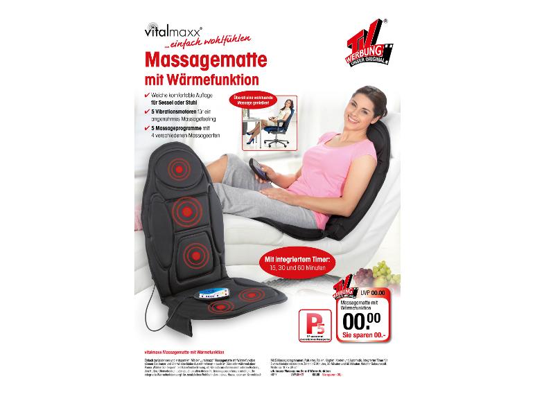 Massagematte 5-Zonen Sessel 12 V
