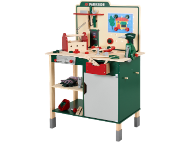 LUPILU® Holz-Werkbank, mit Zubehör