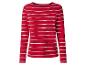 Rot-weiß gestreiftes Langarm-T-Shirt für Damen