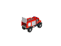 Rotes Mercedes-Benz Spielzeug-Feuerwehrauto von KLEIN mit geöffneter Heckklappe.