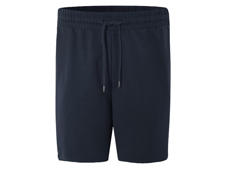 Marineblaue Sportshorts mit Kordelzug.