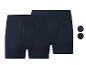 ESMARA MEN 2er-Pack Feinripp-Boxershorts mit Eingriff in Dunkelblau und Schwarz.