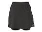 Schwarzer Sport-Skort mit elastischem Bund und weißem Logo am Saum.