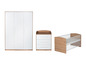Babyzimmer-Set mit Schrank, Kommode und Babybett.