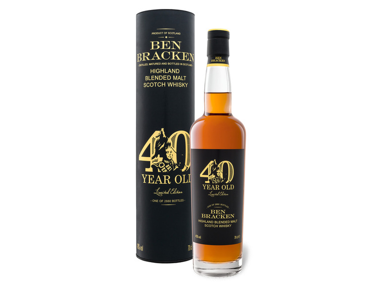 Gehe zu Vollbildansicht: Ben Bracken Highland Blended Malt Scotch Whisky 40 Jahre 43% Vol - Bild 1