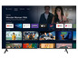 Smart-TV-Bildschirm mit Apps wie YouTube, Prime Video, Twitch und Google Play Filme & TV.