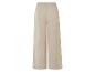 Beige, weite Hose aus strukturiertem Stoff.