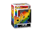 Sammelfigur in Regenbogenfarben, die eine Zeichentrickfigur darstellt, in einer Box.