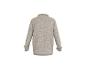 Beiges Langarm-Fleece-Sweatshirt mit Kragen auf weißem Hintergrund.